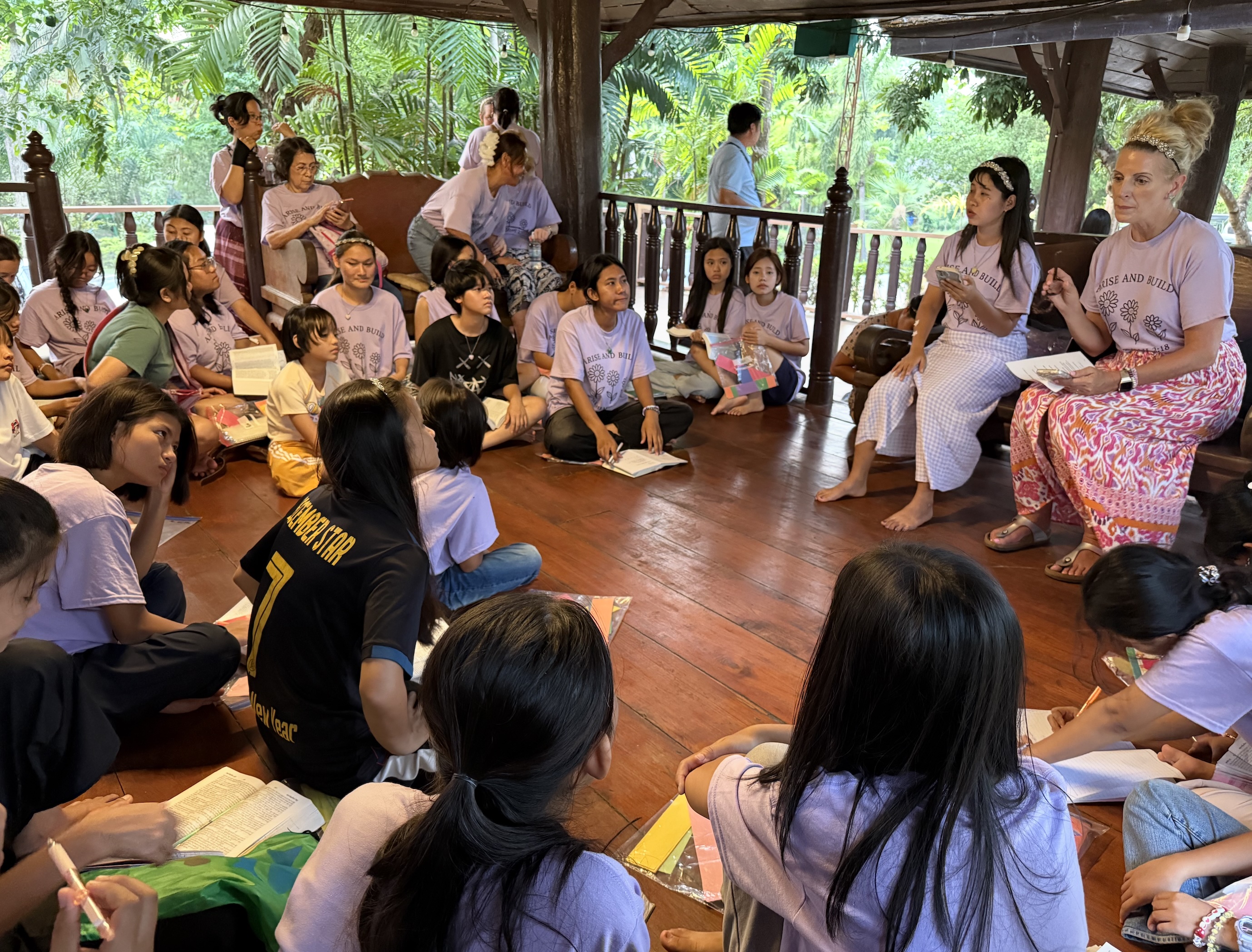Brenda teaching the Faith House girls